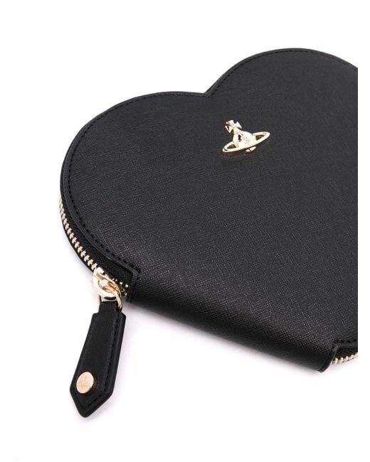Vivienne Westwood Black Heart Umhängetasche aus Saffiano-Leder