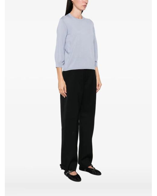 Max Mara Blue Round-Neck Sweater