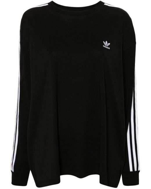 Adidas T-shirt Met Drie Strepen in het Black