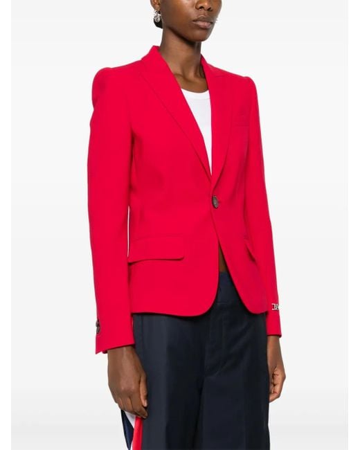 DSquared² Red Logo-Plaque Single-Breasted Blazer