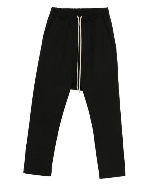 Rick Owens Black Drawstring Trousers for men