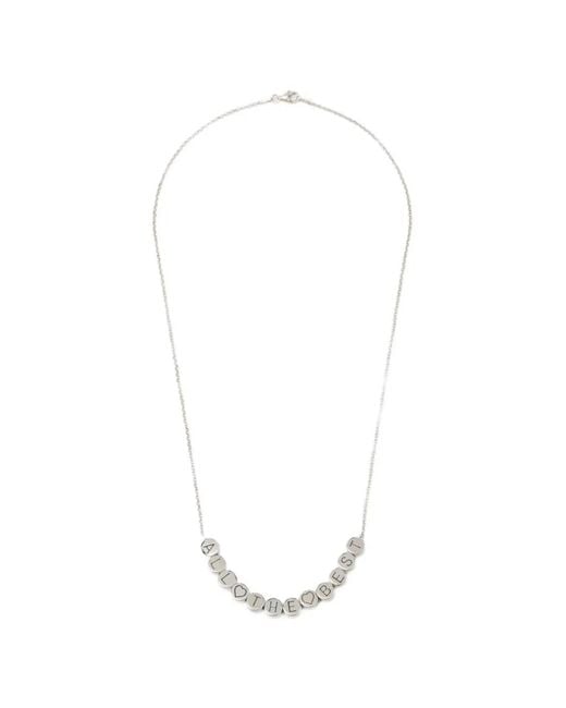 DAGGER White Beaded Necklace for men