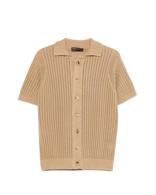 FILIPPO DE LAURENTIIS Natural Buttoned Knitted Shirt for men