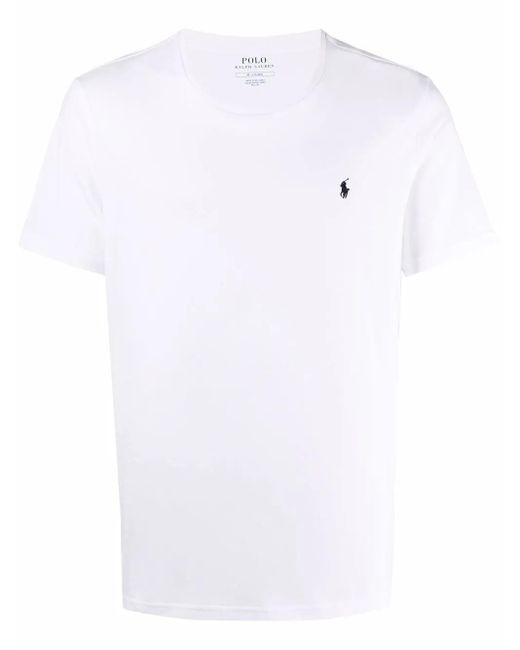 Polo Ralph Lauren White Logo Embroidered T-Shirt for men