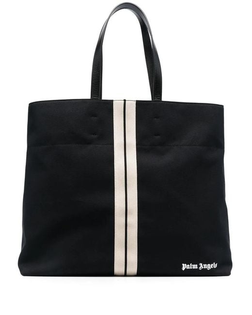 Palm Angels Black Logo-print Tote Bag for men