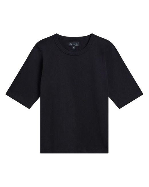 Agnes B. Black Brando Short-sleeve Cotton T-shirt