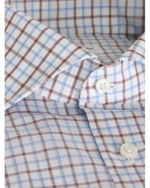 Cesare Attolini White Check-Pattern Shirt for men