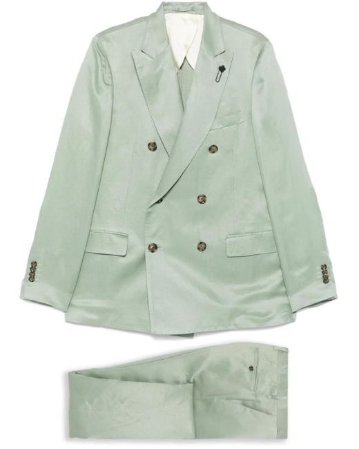 メンズ Lardini ダブルスーツ Green