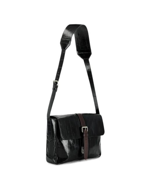 Dries Van Noten Black Small Leather Crossbody Bag for men