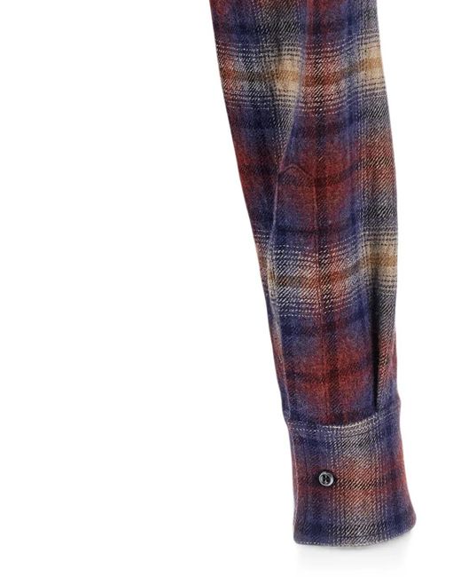 DSquared² Blue Check-Pattern Asymmetrical Shirt
