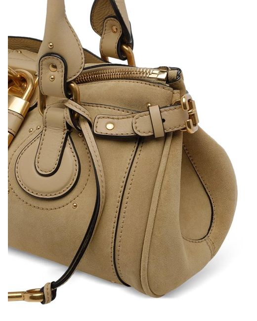 Chloé Metallic Paddington Suede Handbag