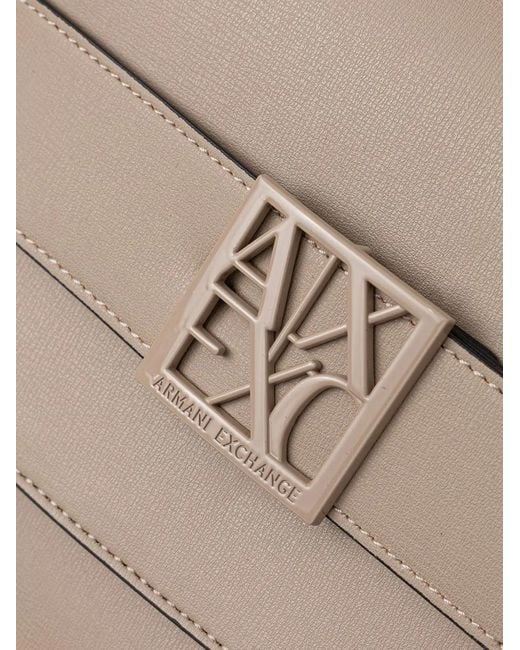 ARMANI EXCHANGE Gray Logo-Plaque Cross Body Bag