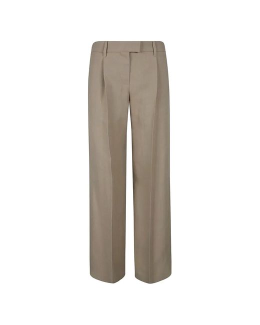 Brunello Cucinelli Natural Pleated-Front Trousers