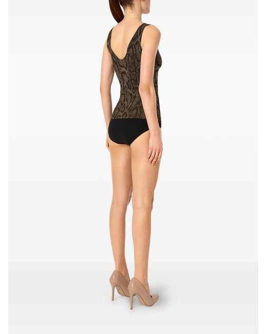 Wolford Brown Python-Print Tank Top