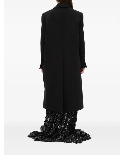 Ann Demeulemeester Black Aldina Peak-Lapel Button-Fastening Coat