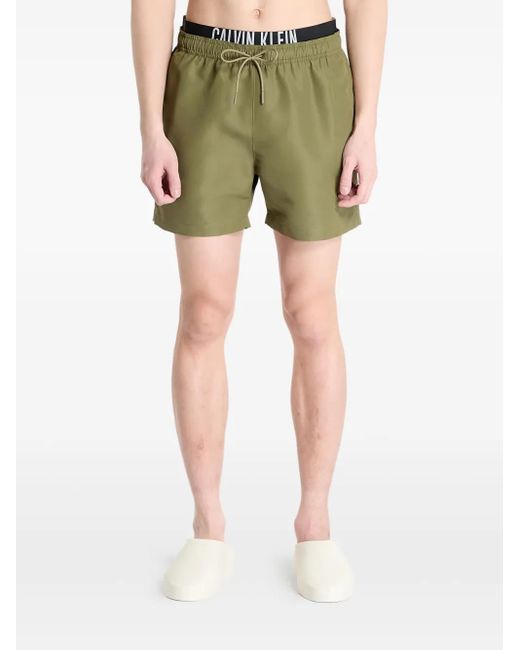 Calvin Klein Green Drawstring-Fastening Shorts for men
