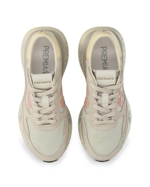 Premiata White Lauryn Logo-Patch Sneakers