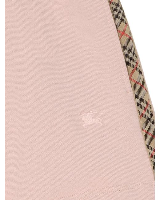 Burberry Pink Check-Trim Cotton Shorts