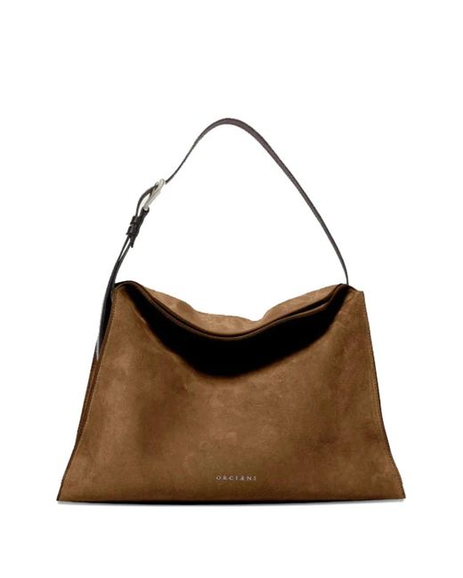 Orciani Brown Trinity Peach Shoulder Bag