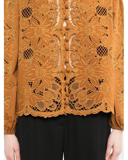 Farm Rio Brown Camel Richelieu Top