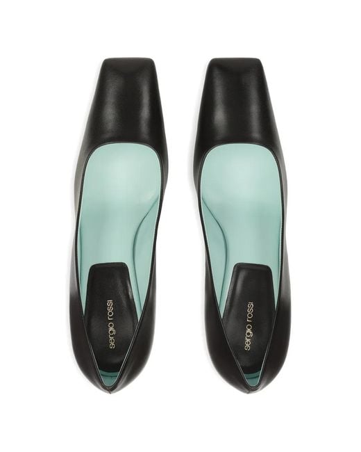 Sergio Rossi Black Sculpt Leather Pumps