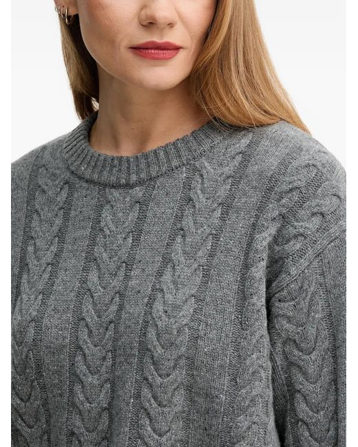 Mos Mosh Gray Pull Bryndis En Maille Torsadée