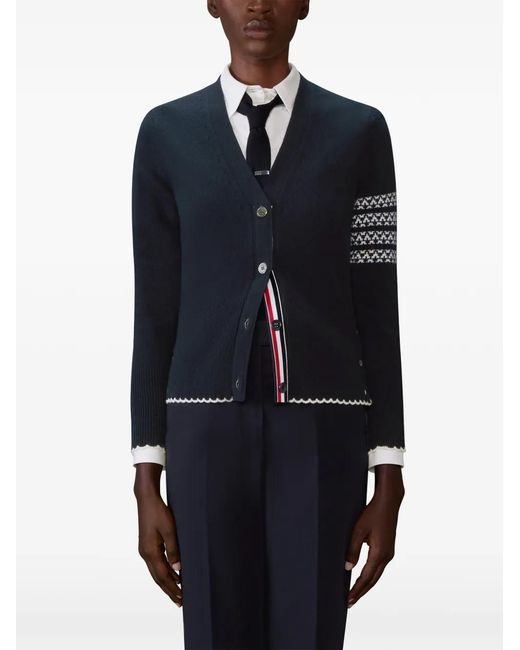 Thom Browne Blue Hector Button-Front Cardigan