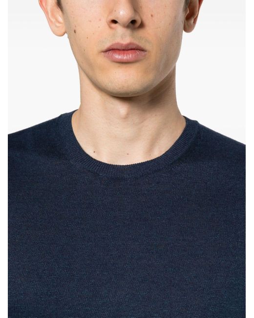 T-shirt en maille fine Tagliatore pour homme en coloris Blue