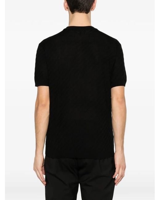 Emporio Armani Black Round-Neck Short-Sleeve T-Shirt for men