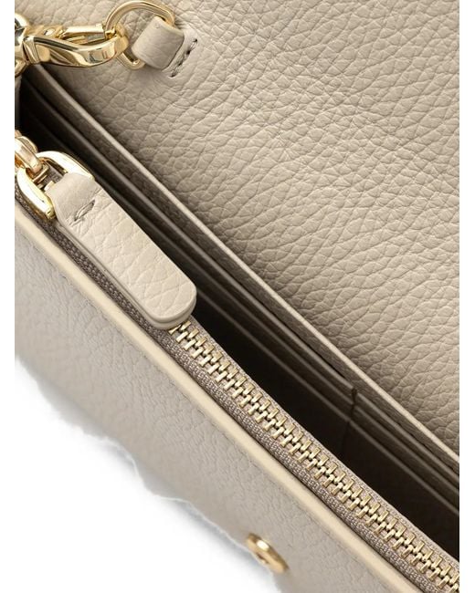 Coccinelle Gray Logo-Plaque Chain-Strap Wallet