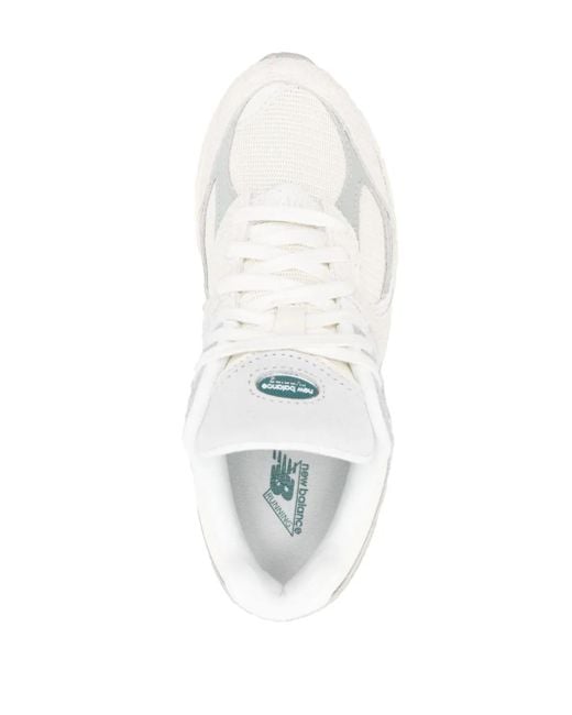 New Balance White 2002R Suede Sneakers