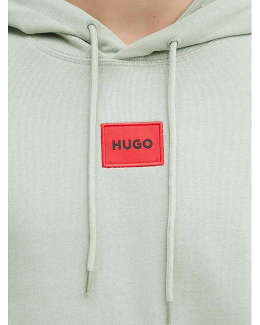 HUGO Green Logo Patch Hooded Sweatshirt for men