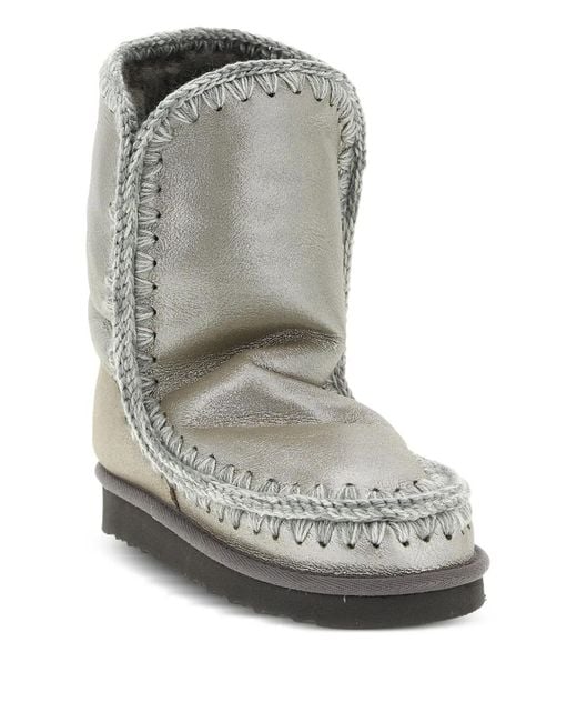 Mou Gray Eskimo 24 Logo-Patch Boots