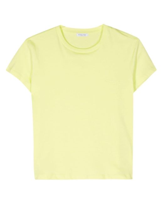 Patrizia Pepe Yellow T-Shirt mit gummiertem Logo