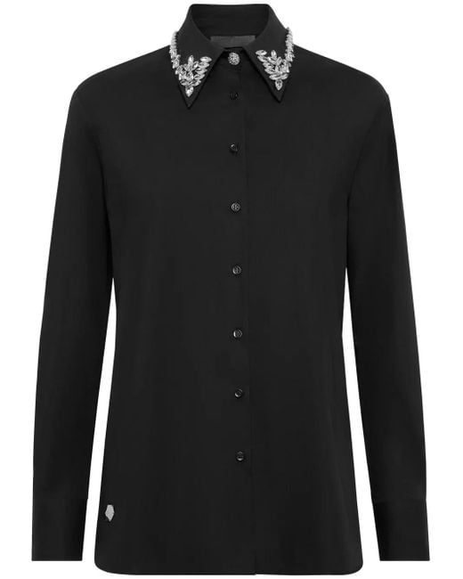 Philipp Plein ビジュートリム シャツ Black