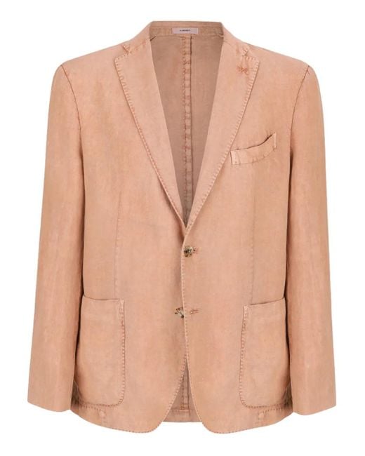 メンズ Boglioli Linen Single-breasted Suit Natural