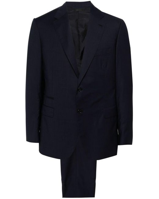 Brioni Blue Checked Wool Single-breasted Suit for men