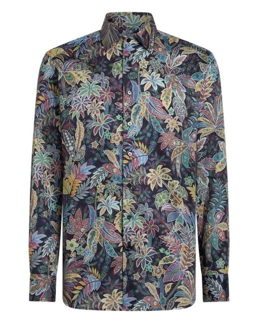 Etro Hemd Mit Botanischem Print in Blue für Herren