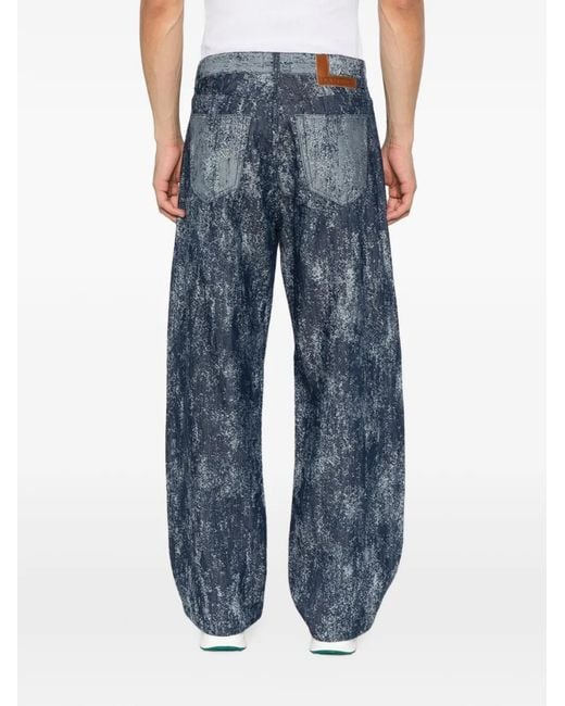 Laneus Blue Acid-Wash Jeans for men
