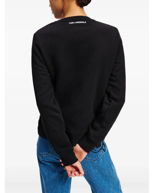 Karl Lagerfeld Ikon Sweater Met Schets in het Black