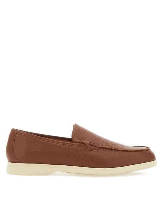 Duca Degli Abruzzi Brown Leather Loafers for men