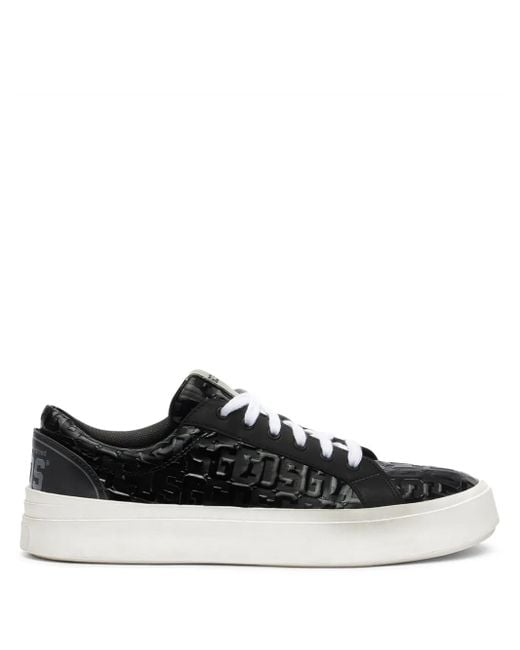 Gcds Black Patent-Monogram Sneakers for men