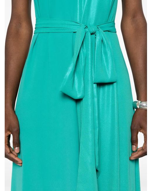 LE_RJTANGE® Blue Tuta V-Neck Belted Trousers