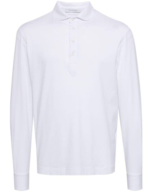 Cruciani White Stretch-cotton Polo Shirt for men