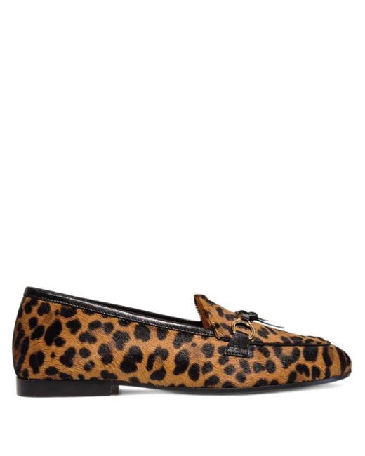 Henderson Brown Leopard-Print Tassel Loafers