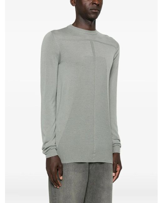Rick Owens Gray Crew-Neck Sweater for men