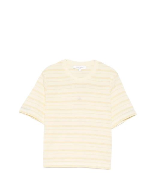 Maison Kitsuné Natural Striped Short-Sleeve T-Shirt