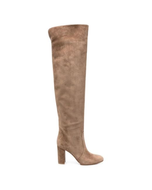Gianvito Rossi Brown Over-The-Knee Block-Heel Boots