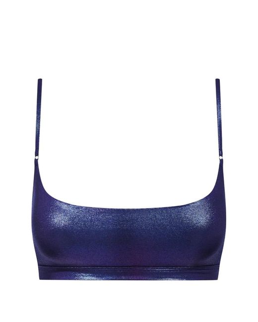 Maison Close Blue Adjustable-Strap Bikini Top