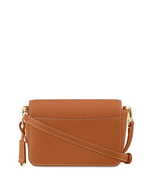 Maison De Sabre Brown Mini Flap Leather Shoulder Bag